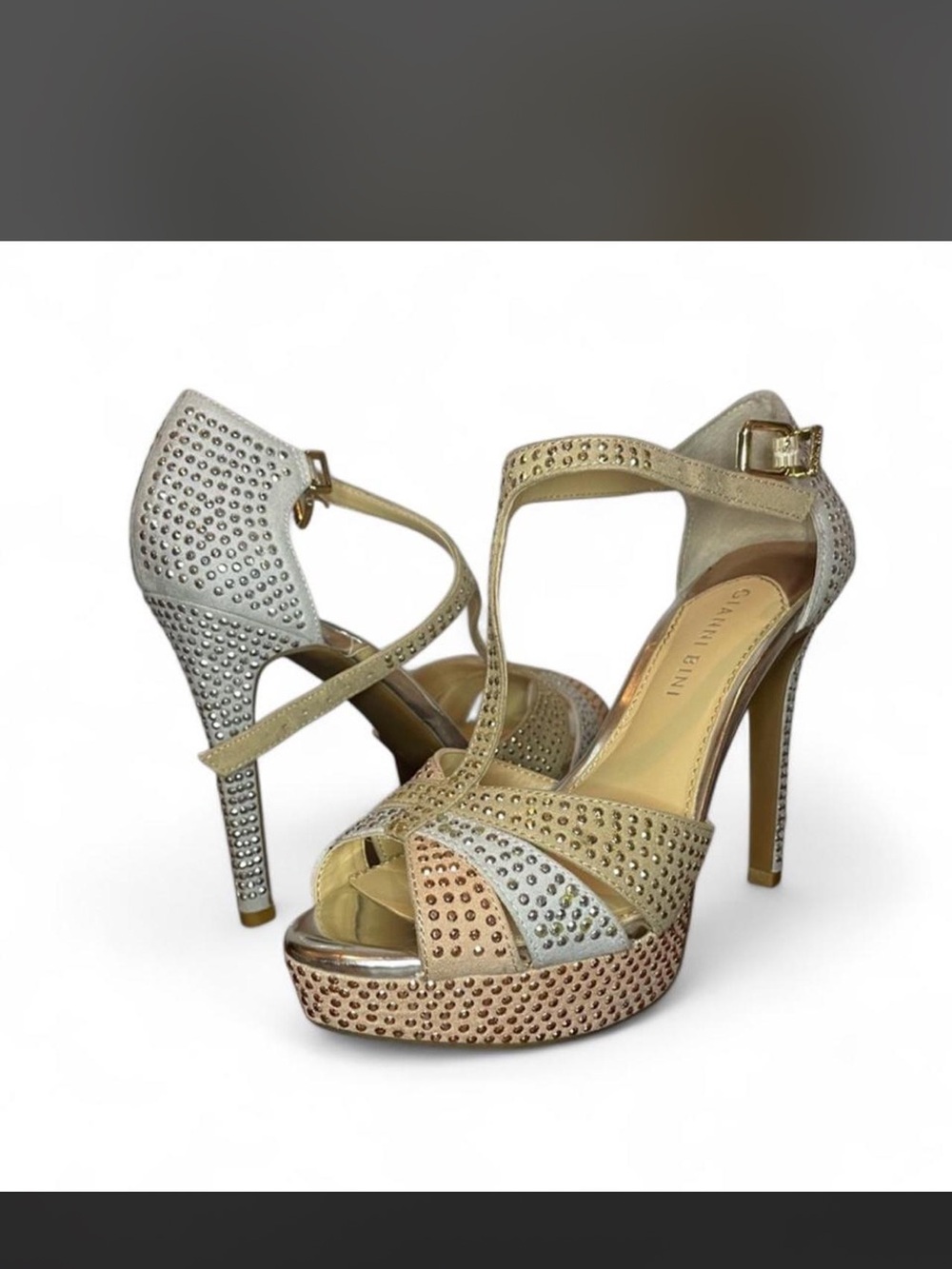Gianni bini Metallic Multi-Color Strappy High Heel Sandals